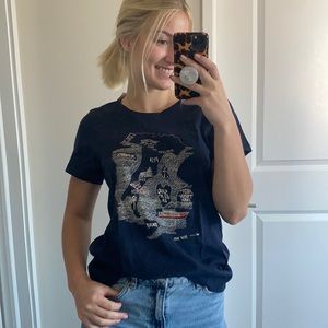 J. CREW Navy Blue Graphic Tee